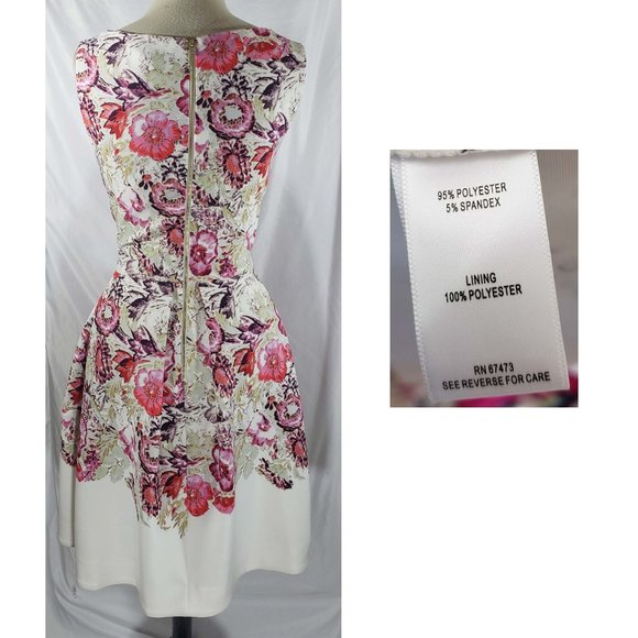 Just Taylor Floral Fit Flare Dress 